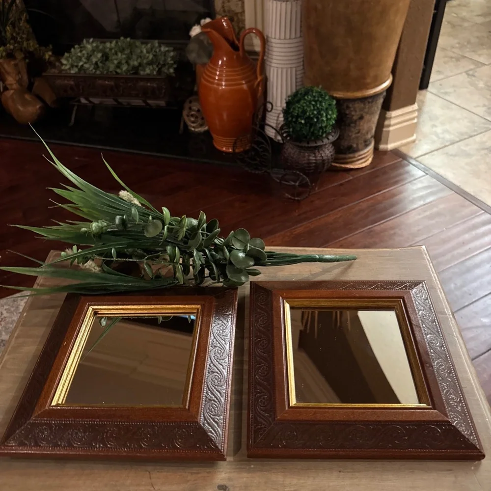 Home Interior Set Of Two Square Mirrors